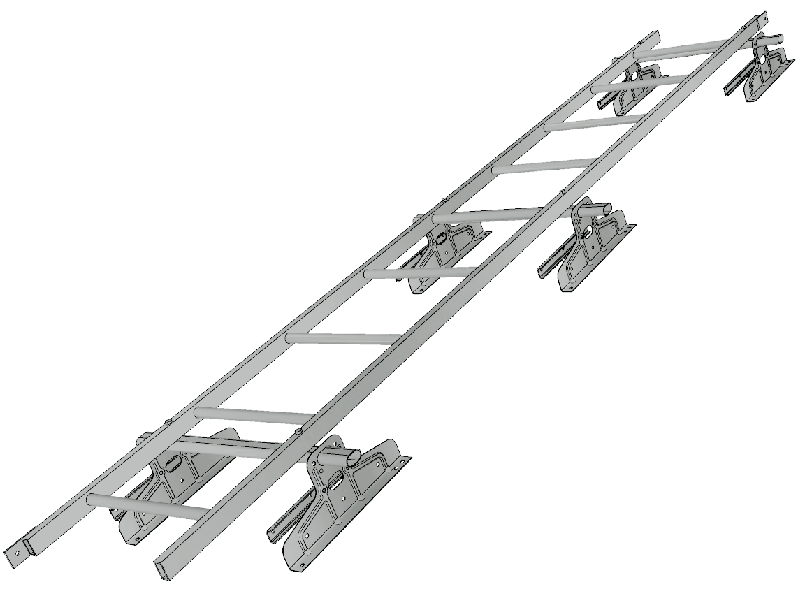 Лестница кровельная под фальц RAL 9006 (3м)