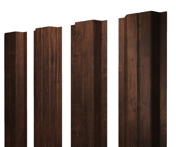 Штакетник П-образный A с прямым резом 0,45 Print Premium Cherry Wood Dark FTC