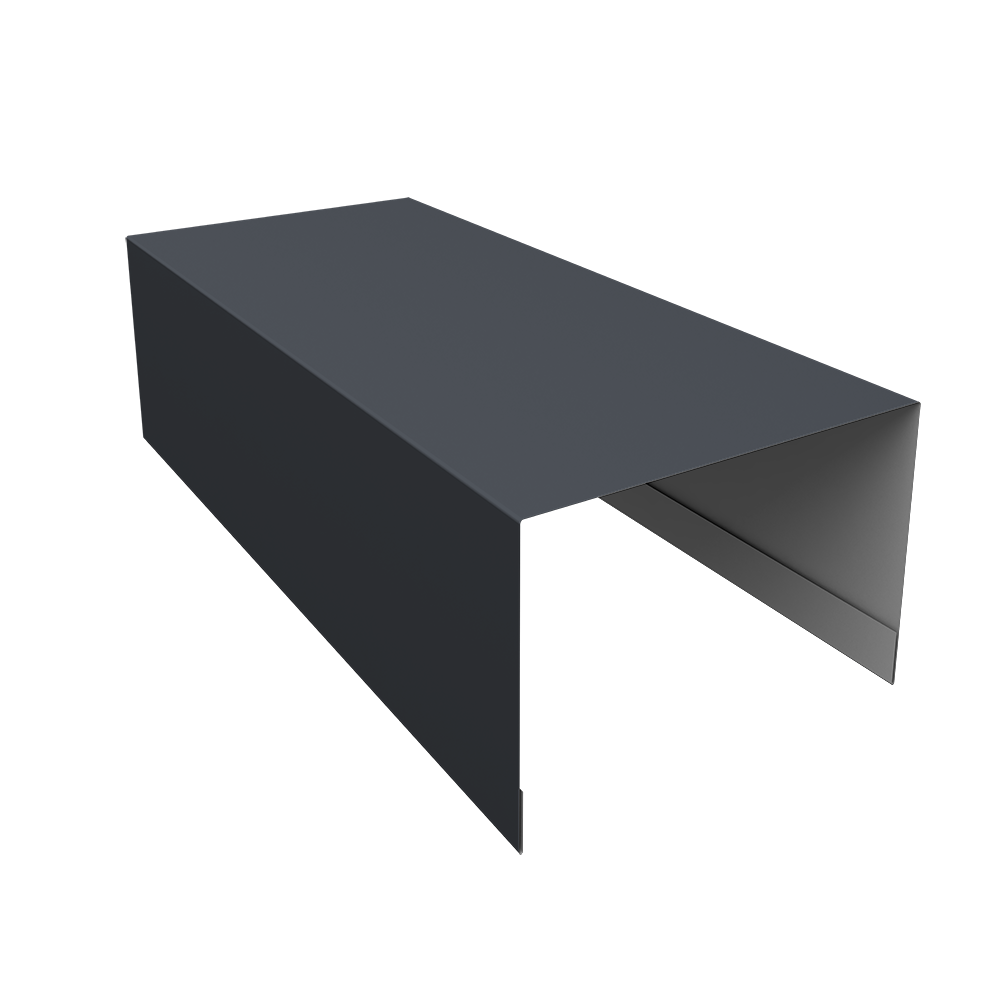 Крышка для забора из сайдинга ЭкоБрус 0,5 PurPro Matt 275 RAL 7024 мокрый асфальт (2,5м)