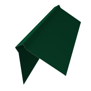 Планка конька плоского 220х50х220 0,45 PE-Double с пленкой RAL 6005 зеленый мох (2м)