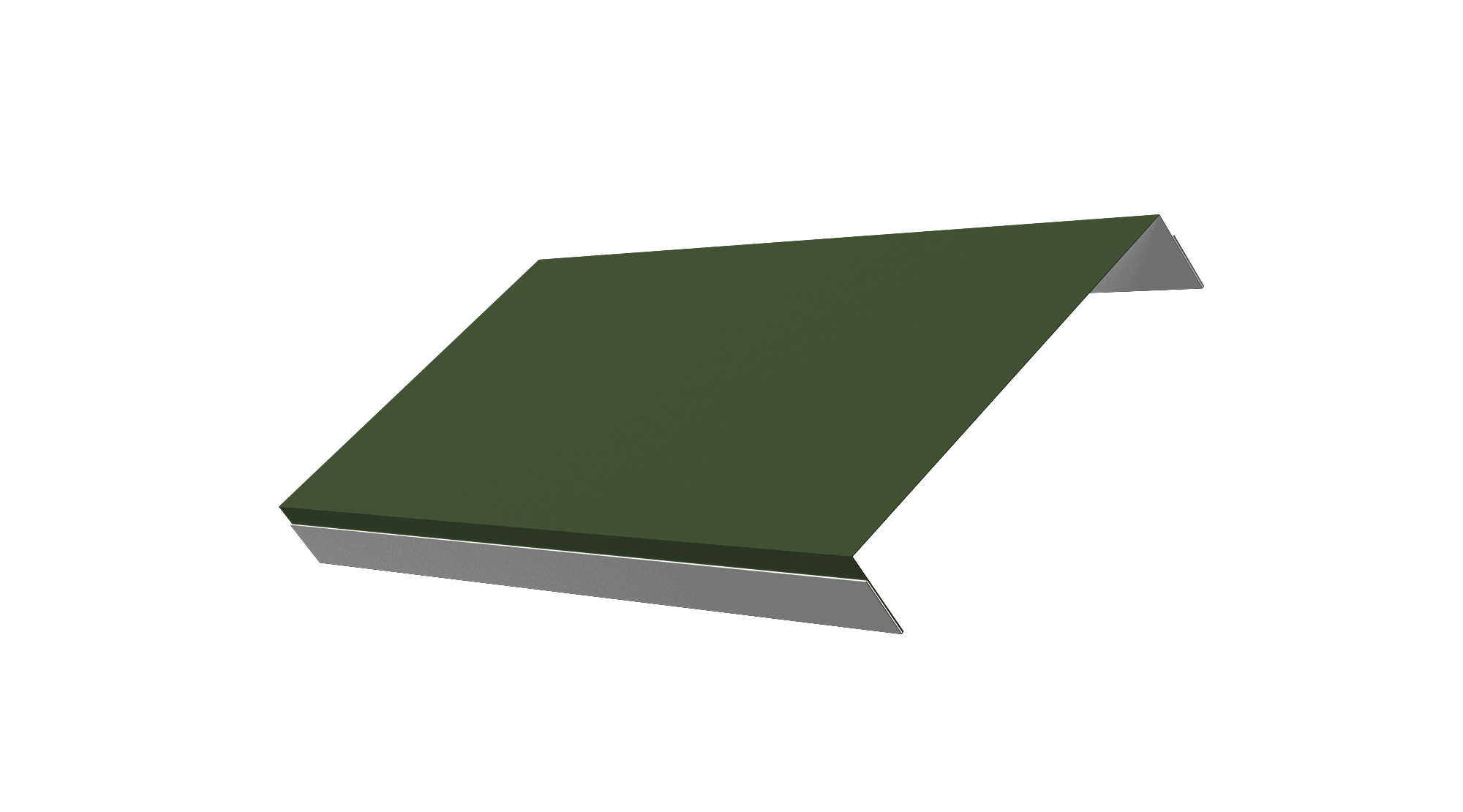 Ламель обратная стартовая/финишная забора жалюзи Texas 50мм для калиток и ворот (с заполнением ламелями 150) 0,5 Satin Matt TX RAL 6020 хромовая зелень