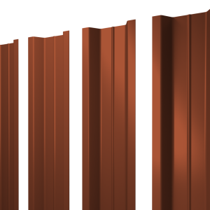 Штакетник П-образный В с прямым резом 0,45 Drap TX RAL 8004 терракота