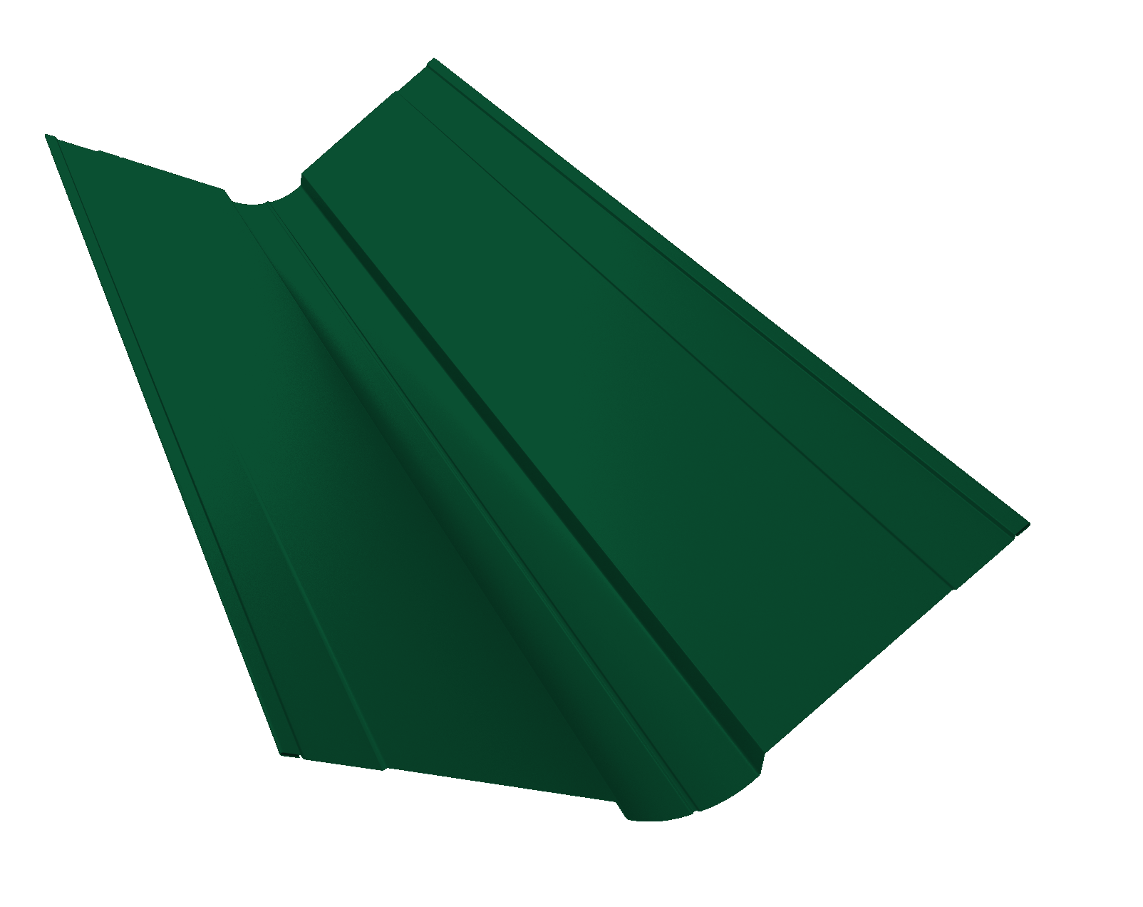 Планка ендовы верхней фигурной 150x150 0,7 PE с пленкой RAL 6005 зеленый мох (2м)