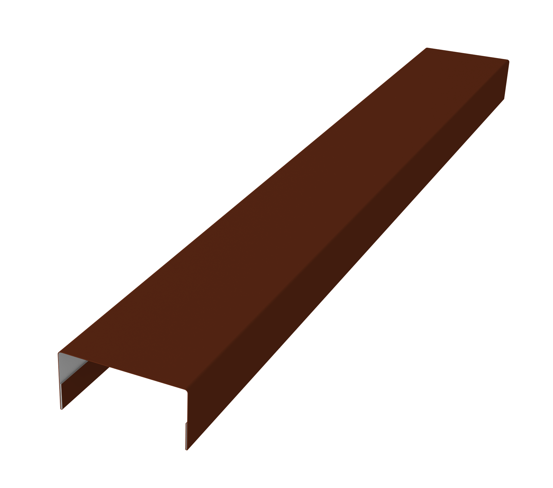 Крышка забора для горизонтального монтажа штакетника 0,5 Satin RAL 3009 оксидно-красный (2м)