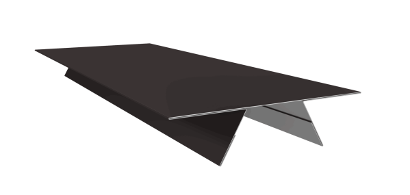 Планка стыковочная составная верхняя 0,5 Satin с пленкой RAL 9005 черный (2м)