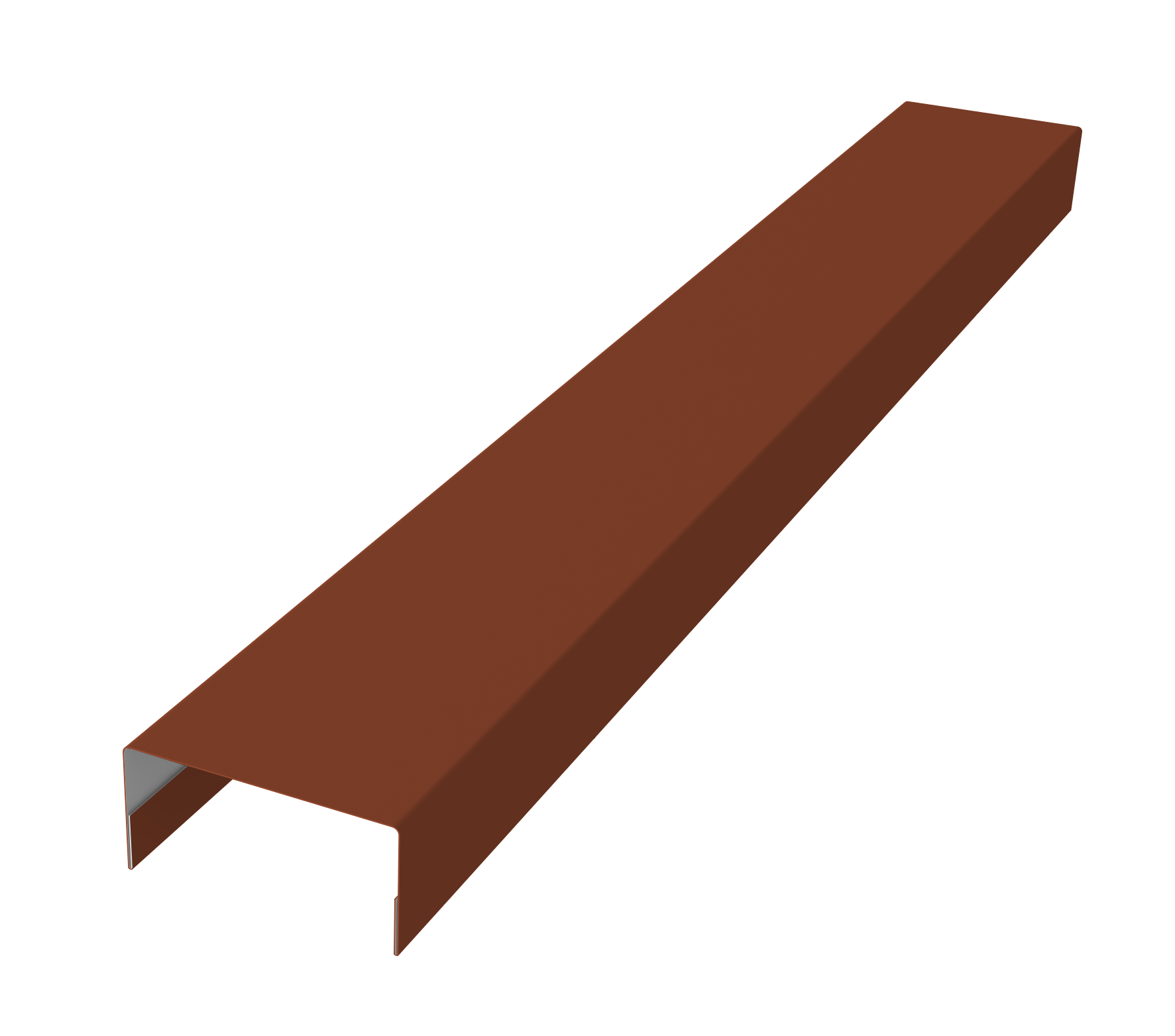 Крышка забора для горизонтального монтажа штакетника 0,5 Satin Matt TX RAL 8004 терракота (2м)