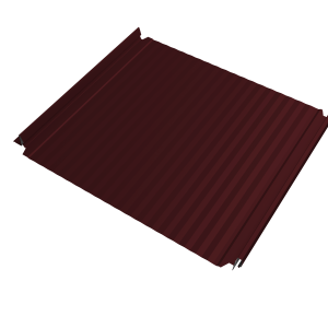 Кликфальц Double Pro Gofr Grand Line 0,5 PE с пленкой на замках RAL 3005 красное вино