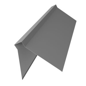 Планка конька плоского 220х50х220 0,45 PE с пленкой RAL 9006 бело-алюминиевый (3м)