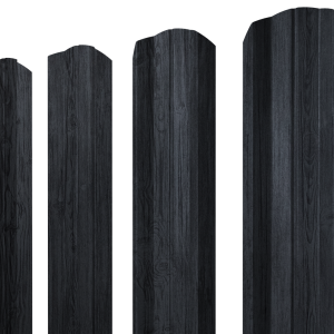 Штакетник М-образный А фигурный 0,45 Print Premium Grey Wood TwinColor