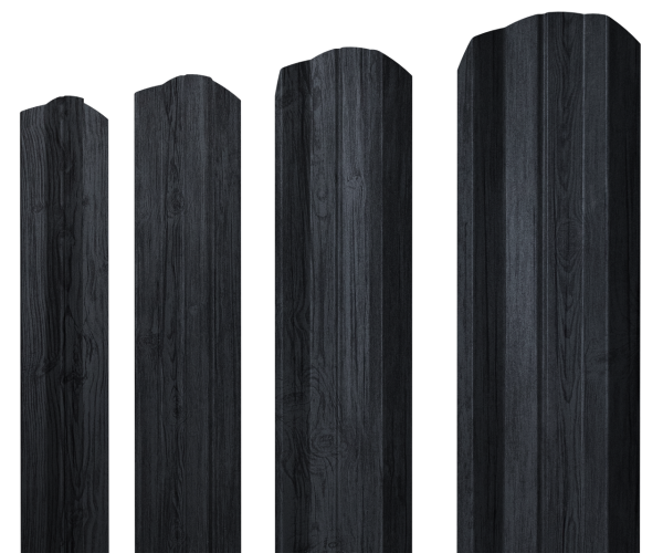 Штакетник М-образный А фигурный 0,45 Print Premium Grey Wood TwinColor