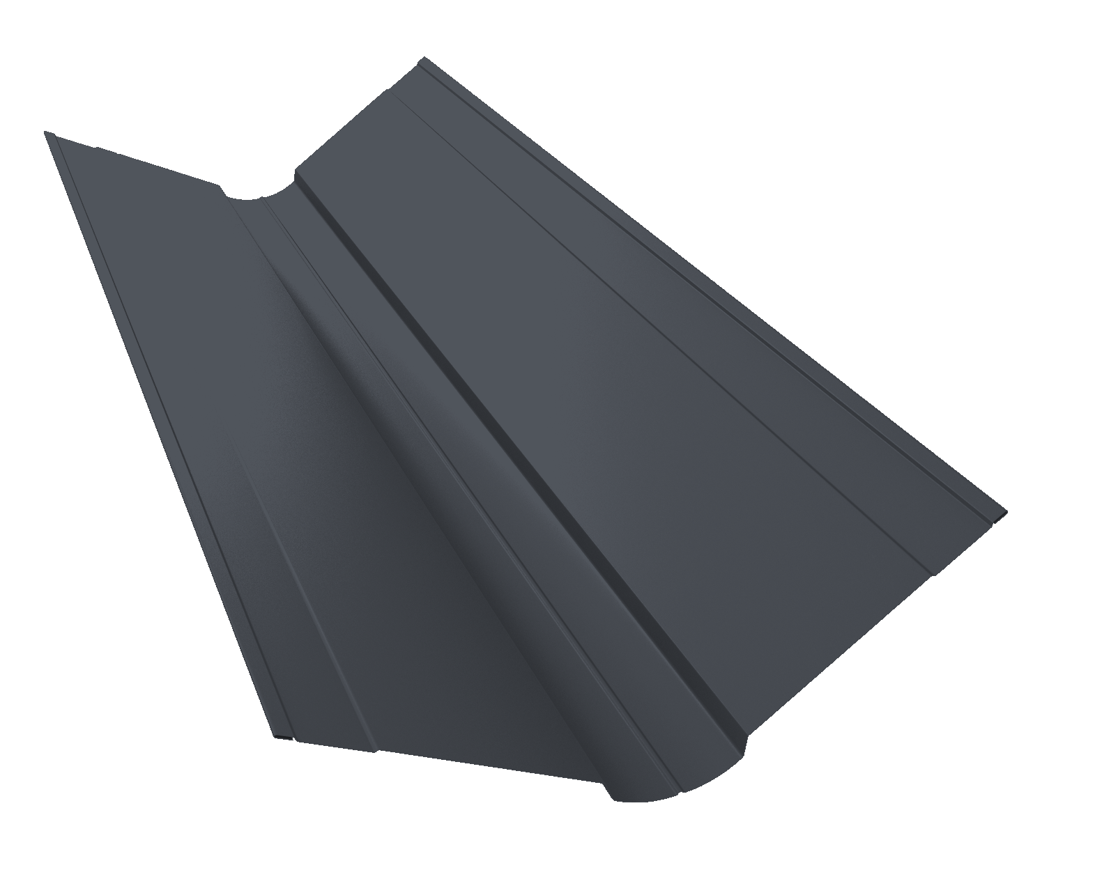 Планка ендовы верхней фигурной 150x150 0,5 Velur X RAL 7024 мокрый асфальт (2м)