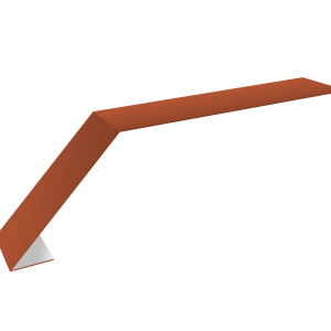 Планка карнизная для мягкой кровли 100х60 0,5 Satin с пленкой RAL 8004 терракота (3м)