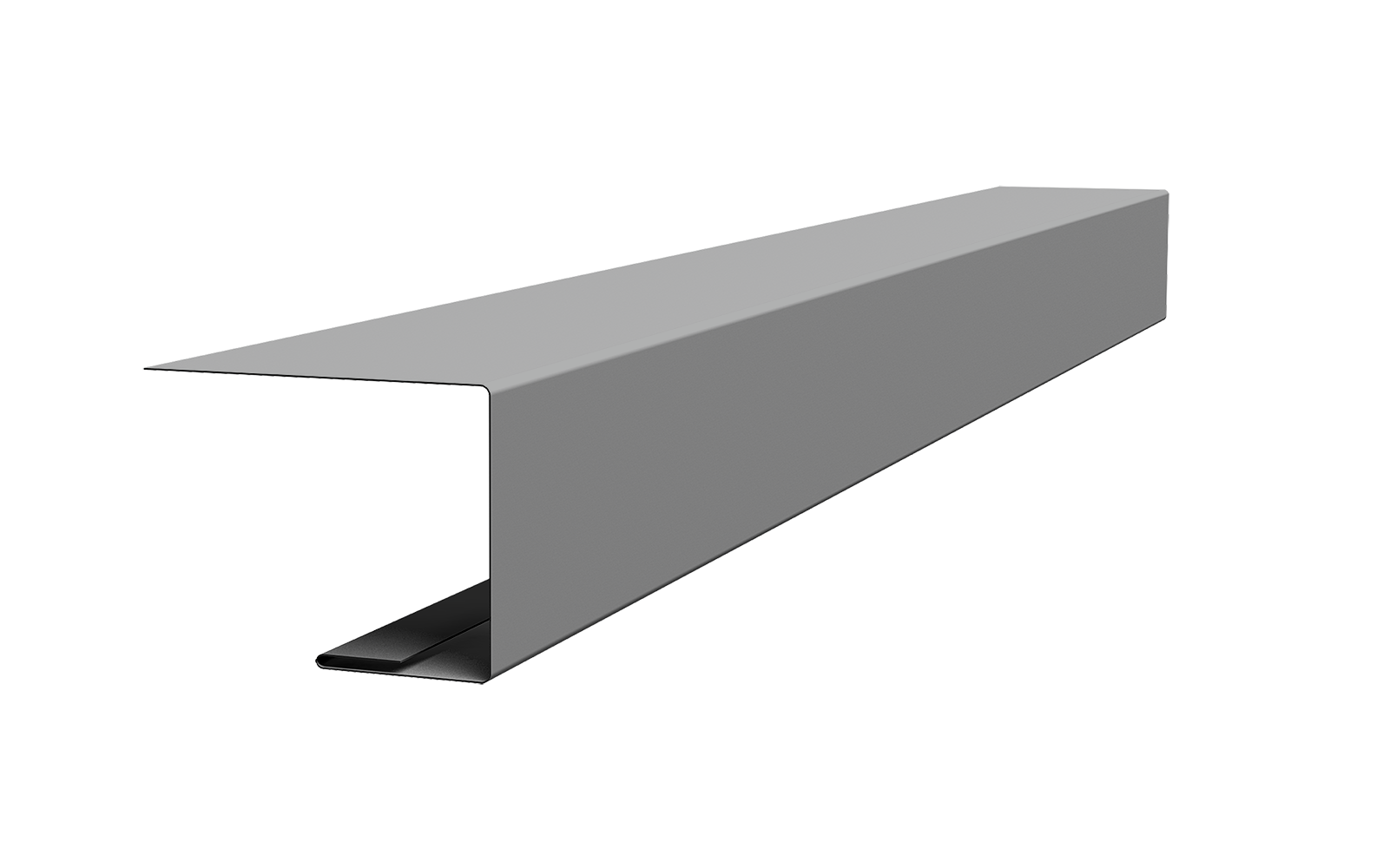 Планка завершающая фальц 0,5 Satin с пленкой RAL 9006 бело-алюминиевый (3м)
