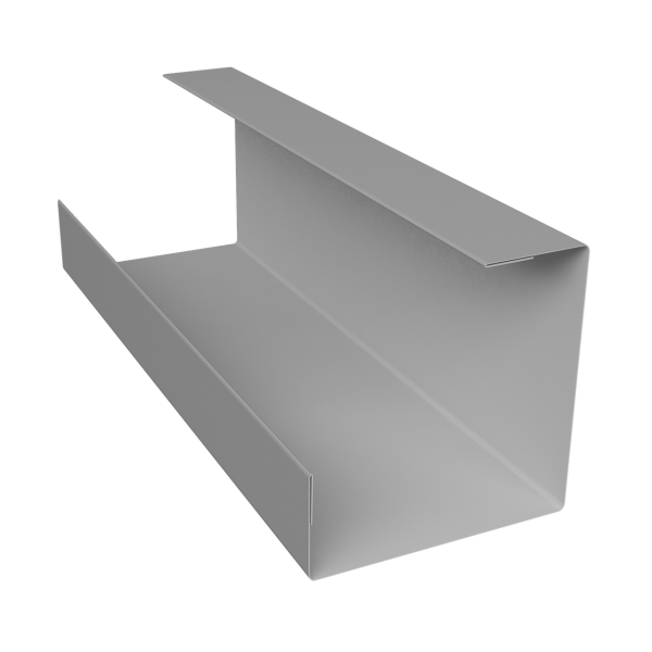 Планка угла внутреннего составная нижняя 0,5 Satin с пленкой RAL 9006 бело-алюминиевый (3м)