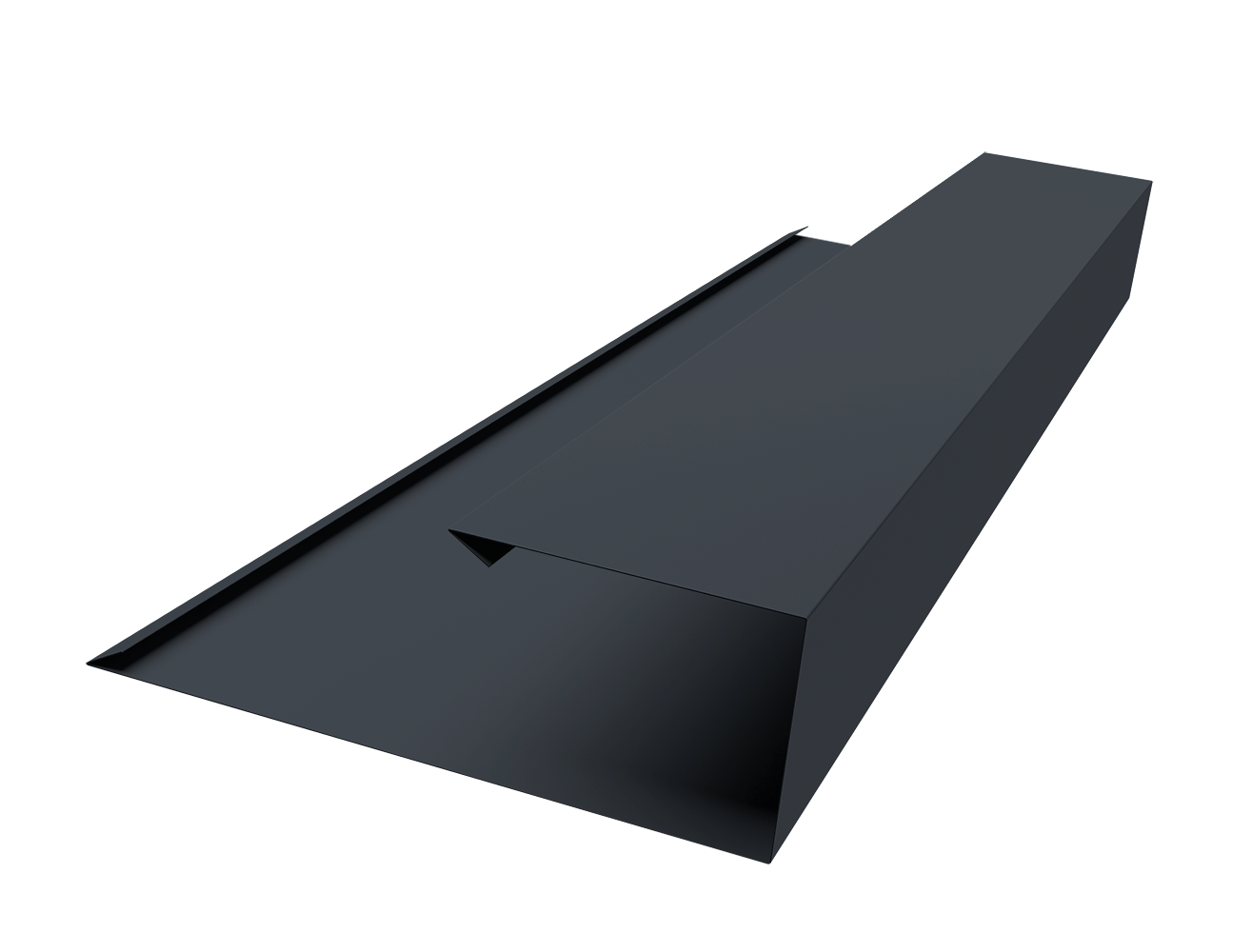 Планка торцевая страховочная 0,4 PE-Double с пленкой RAL 7024 мокрый асфальт (2м)