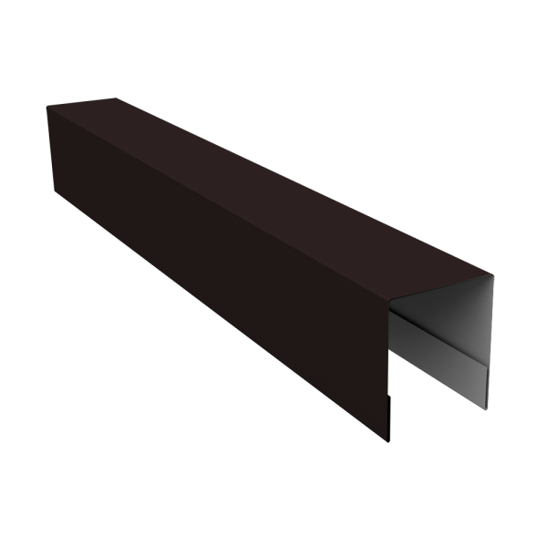 Планка боковая для забора из сайдинга ЭкоБрус 0,5 Satin RAL 9005 черный (3м)