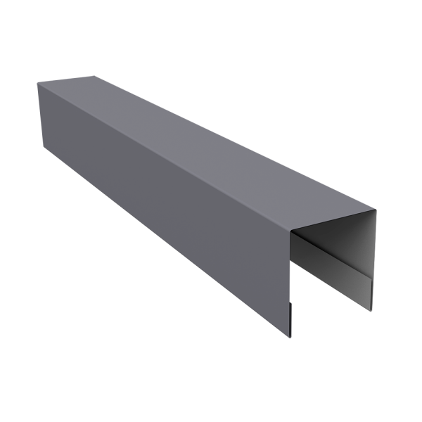 Планка боковая для забора из сайдинга (Блок-хаус new) 0,5 Satin RAL 7004 сигнальный серый (2,06м)