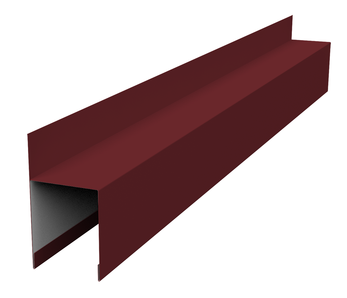 Планка опорная составная внешняя для забора жалюзи Palermo 0,5 Satin Matt RAL 3005 красное вино (2,5м)