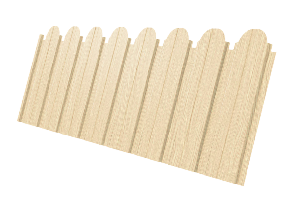 Профнастил C10B фигурный 0,45 Print Elite Milky Wood TwinColor
