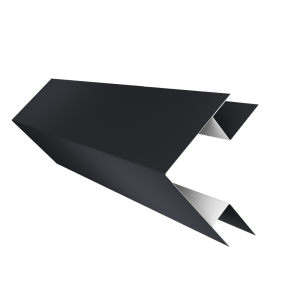 Планка угла внешнего сложного Экобрус Grand Line 0,5 PE с пленкой RAL 7024 мокрый асфальт (3м)