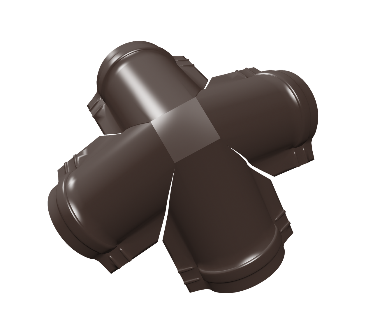 Четверник конька малого полукруглого 0,5 Atlas X с пленкой RAL 8017 шоколад