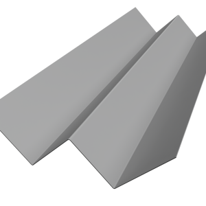 Угол внутренний фибросайдинга Slim 0,5 Satin с пленкой RAL 9006 бело-алюминиевый (3м)