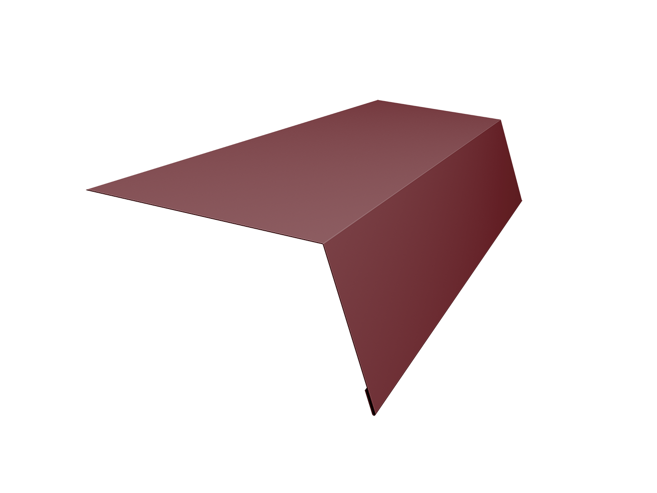 Планка карнизная для мягкой кровли 100х65 0,45 Drap TR RAL 3005 красное вино (3м)