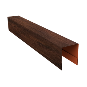 Планка боковая для забора из сайдинга ЭкоБрус 0,45 Print Premium Cherry Wood Dark FTC (3м)