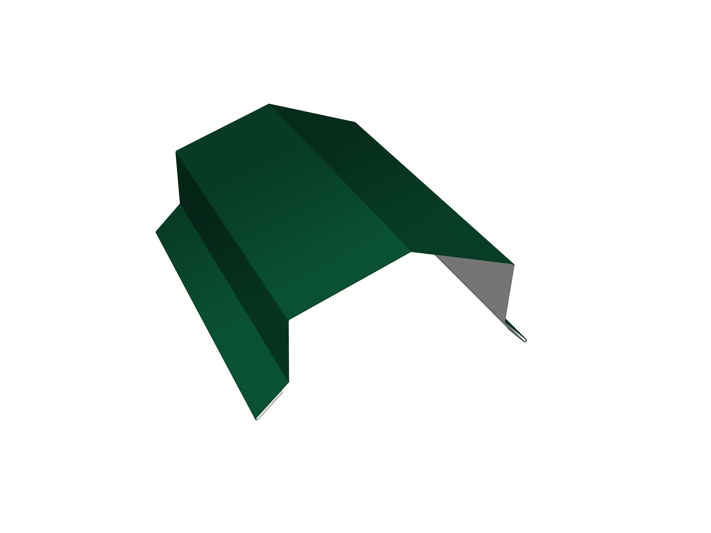 Парапетная крышка угольная 100мм 0,5 Satin Matt TX RAL 6005 зеленый мох (2м)