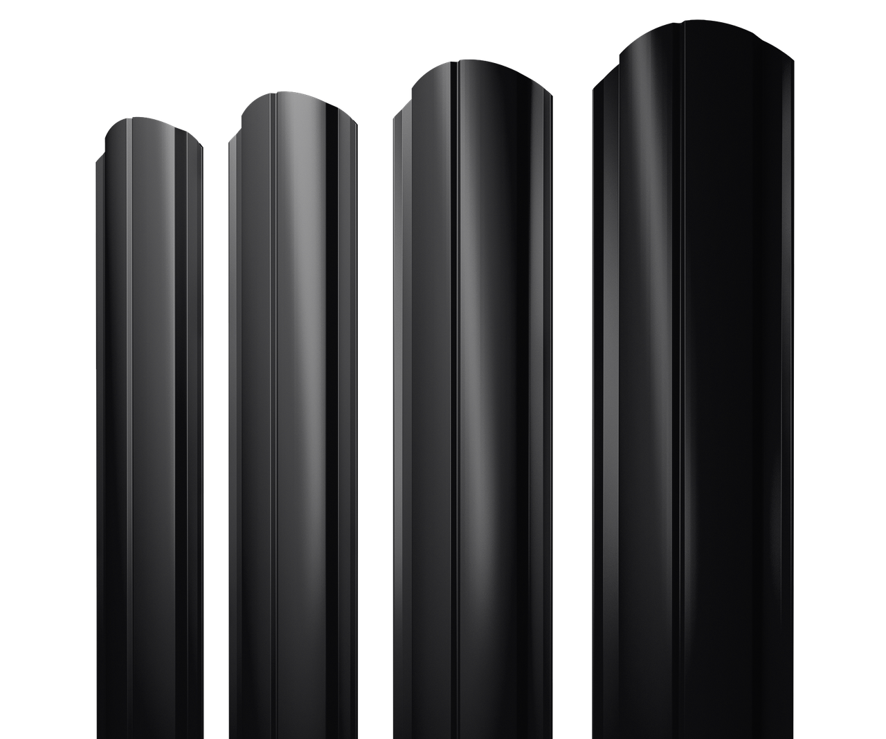 Штакетник Полукруглый Slim фигурный 0,45 Drap TR RAL 9005 черный