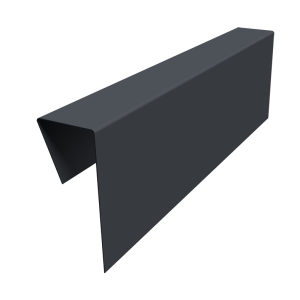 Планка приемная оконная фибросайдинга 0,45 Drap-double TX RAL 7024 мокрый асфальт (3м)