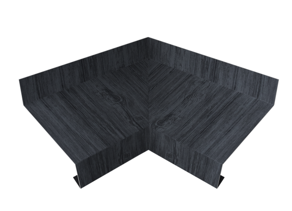 Угол отлива внутренний 70 0,45 Print Premium с пленкой Grey Wood TwinColor
