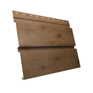 Софит металлический Квадро Брус без перфорации 0,45 Print Premium с пленкой Pine Wood Fresh
