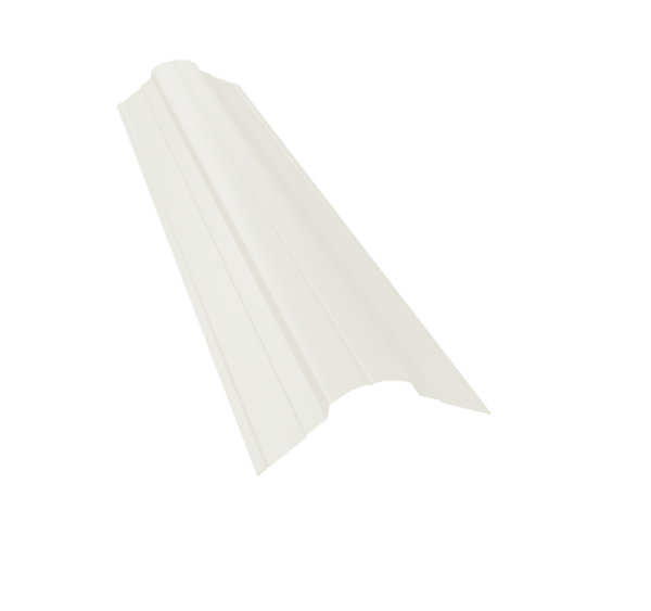 Планка конька фигурного 70x70 0,45 Drap TX RAL 9003 сигнальный белый (2м)