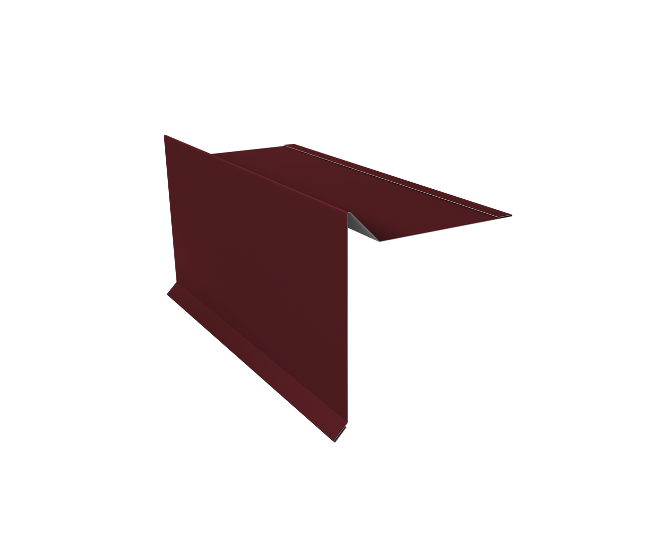 Планка ветровая с отгибом для мягкой кровли 100х20х70 0,4 PE с пленкой RAL 3005 красное вино (3м)