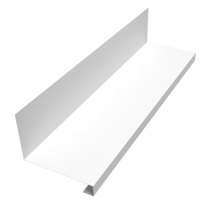 Планка примыкание нижнее к трубе фальц Grand Line 0,5 Satin с пленкой RAL 9003 сигнальный белый (2м)
