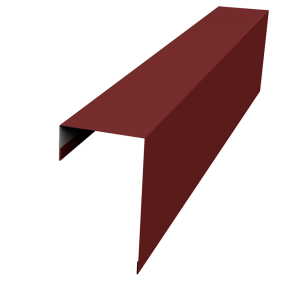 Планка торцевая фасадная фальц 65мм 0,45 PE с пленкой RAL 3011 коричнево-красный (2м)
