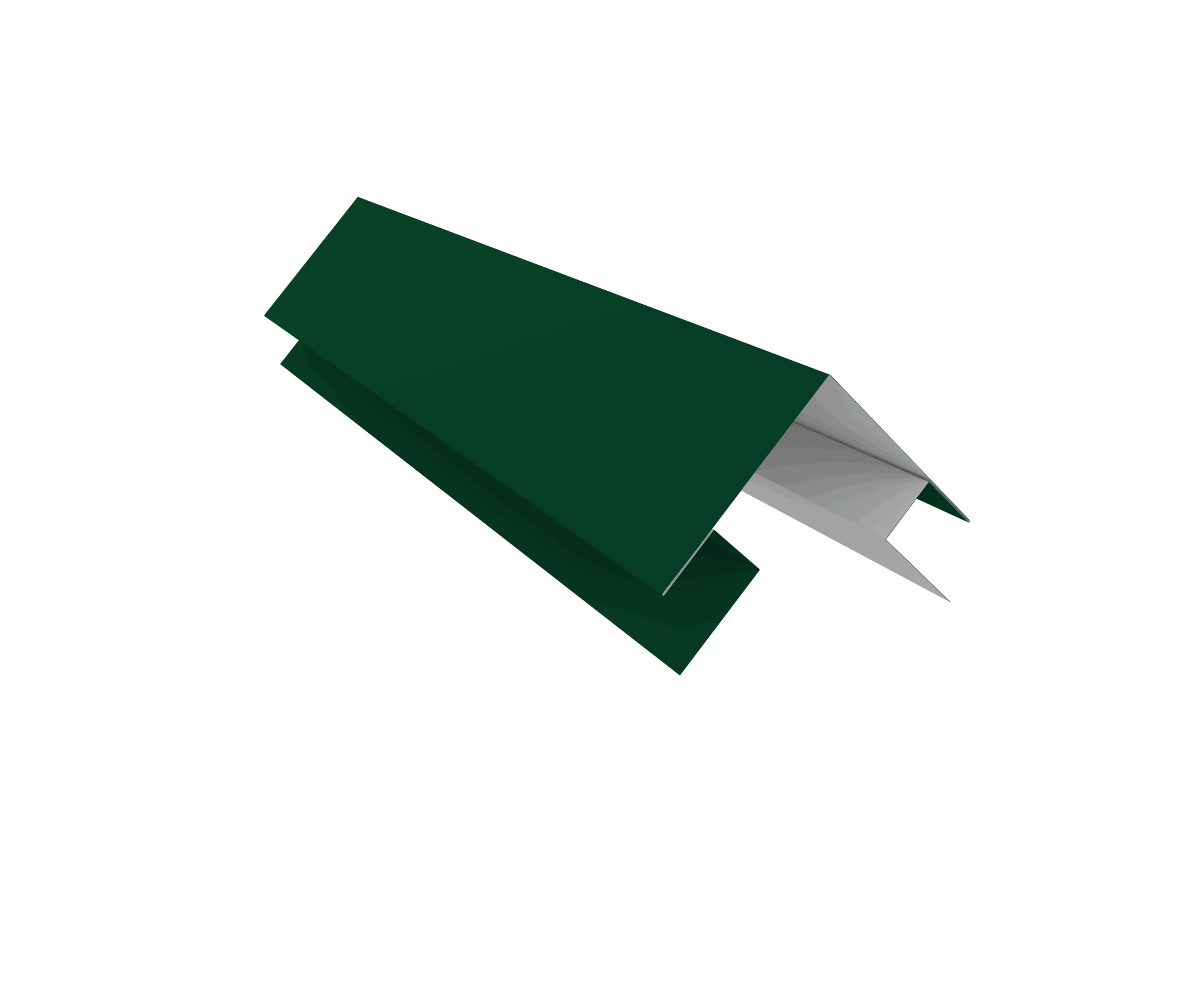 Планка угла внешнего сложная Кожуха сегментного 0,5 Satin с пленкой RAL 6005 зеленый мох (1,2м)
