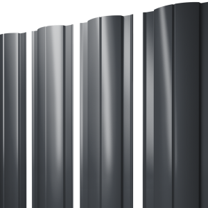 Штакетник Круглый с прямым резом 0,5 PurPro RAL 7024 мокрый асфальт