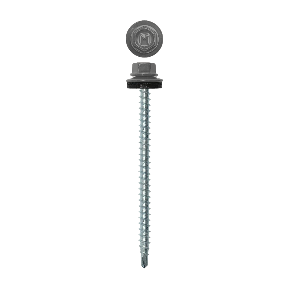 Саморез кровельный Daxmer 4,8х70 (100шт) сверло №1 RAL 9006