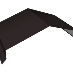 Парапетная крышка угольная 250мм 0,5 Satin с пленкой RAL 9005 черный (2м)
