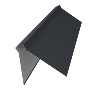 Планка конька плоского 220х50х220 0,45 Drap RAL 7024 мокрый асфальт (2м)