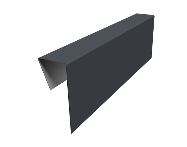 Планка приемная оконная фибросайдинга 0,5 Satin с пленкой RAL 7024 мокрый асфальт (3м)