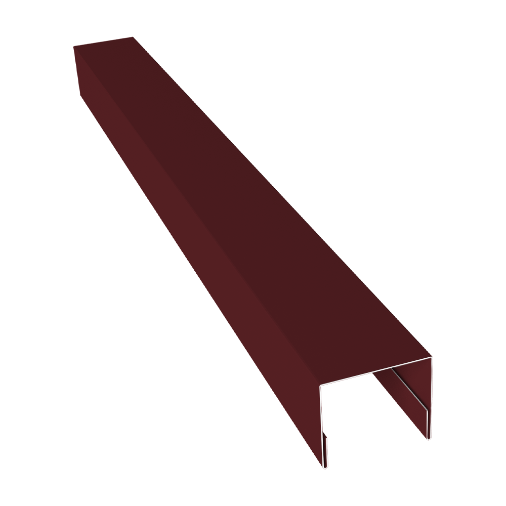 Планка П-образная заборная 24 0,45 PE-Double с пленкой RAL 3005 красное вино (3м)