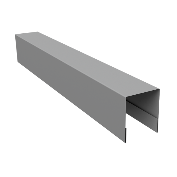Планка боковая для забора из сайдинга (Квадро брус, Вертикаль) 0,5 Satin RAL 9006 бело-алюминиевый (2,5м)