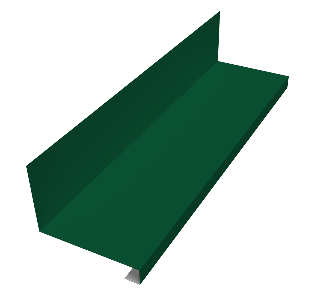 Планка примыкание нижнее к трубе для Кликфальц Pro 0,7 PE с пленкой RAL 6005 зеленый мох (2м)