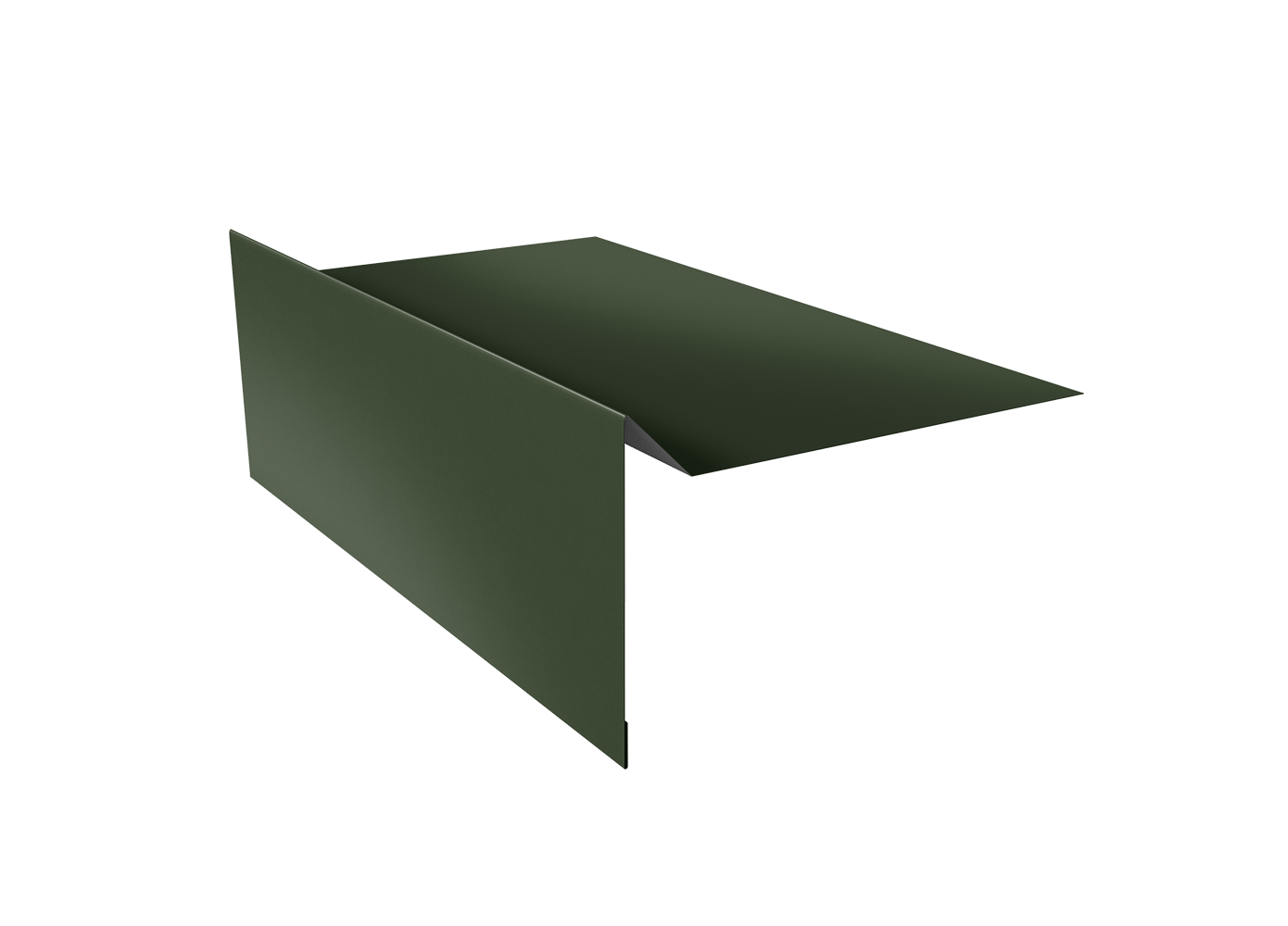 Планка ветровая для мягкой кровли простая 100х20х100 0,5 Satin Matt TX RAL 6020 хромовая зелень (2м)