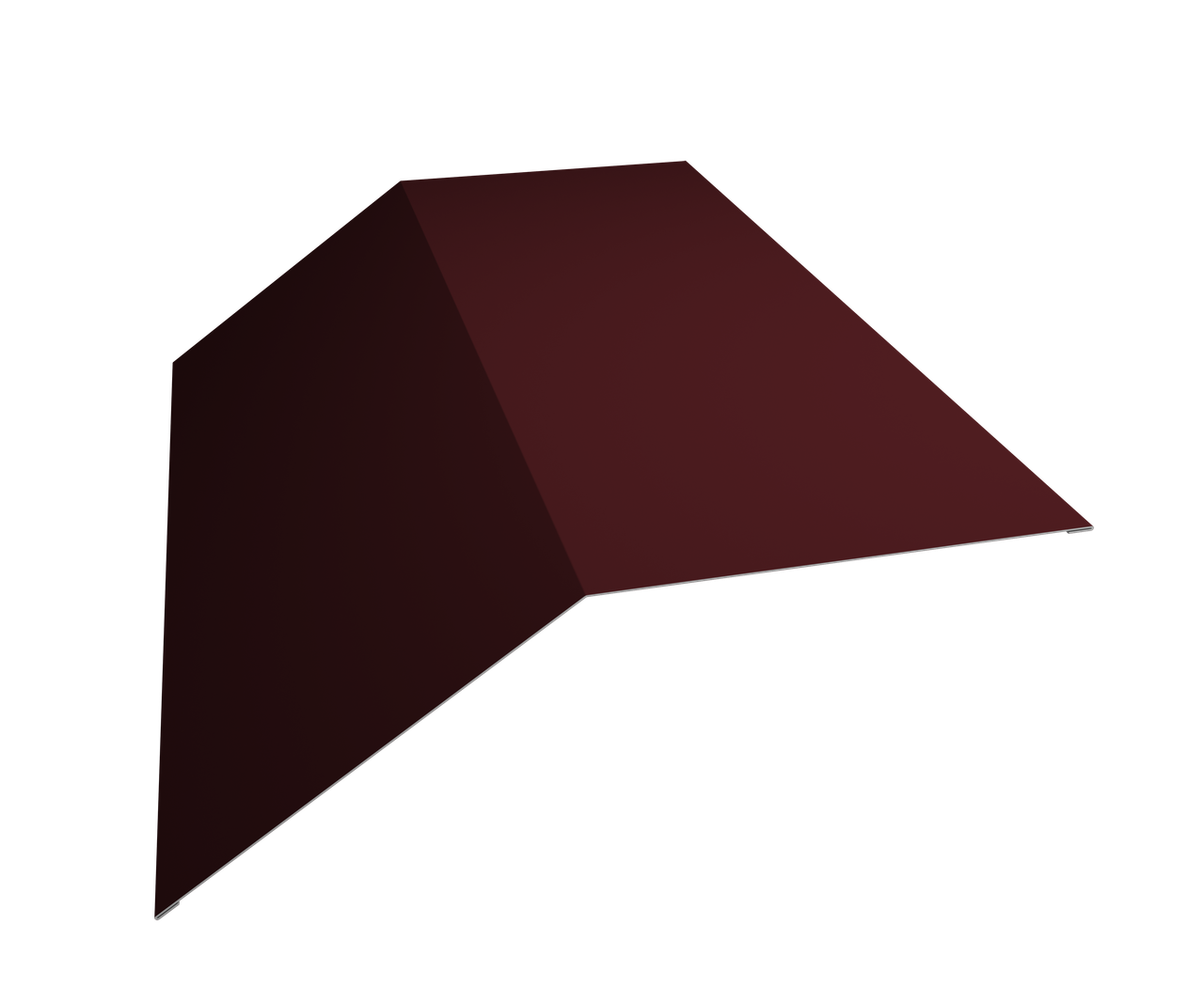 Планка конька плоского 190х190 0,5 PE с пленкой RAL 3005 красное вино (3м)