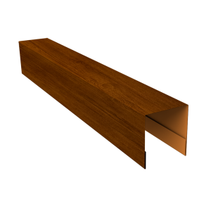 Планка боковая для забора из сайдинга (Блок-хаус new) 0,45 Print Premium Golden Wood Intense FTC (2,06м)