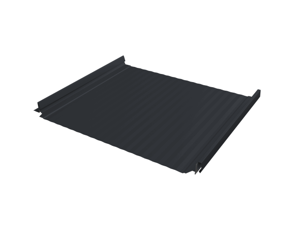 Кликфальц Pro Gofr Grand Line 0,5 Drap с пленкой на замках RAL 7024 мокрый асфальт
